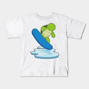 Turtle Snowboarder Snowboard Kids T-Shirt